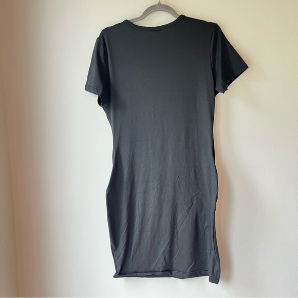 Calvin Logo T-Shirt Dress Black Medium | Stretchy Bodycon Graphic Casual Summer - Picture 8 of 8